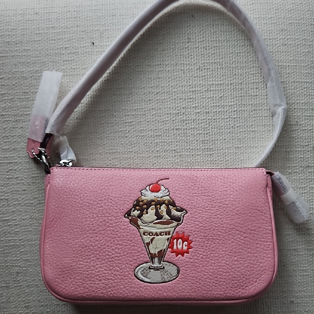 Coach Sundae Embroidered Pink Shoulder Bag - Picture 13 of 13
